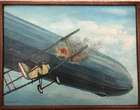 Sopwith Camel biplane attacking the WWI Zeppelin Airship L53-Sold