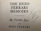 Book; 'My Terrible Joys.' The Enzo Ferrari Memoirs. -Sold