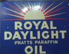 Pratts 'Royal Daylight Paraffin Oil' Enamelled Sign-Sold