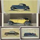 Four Framed and Glazed Carrozzeria Touring Design Studies  -Auction Lot