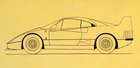 Ferarri F40 Hand Painted Acrylic on Canvas Graphic Illustrat-Sold