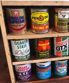 A Collection of New/Old Stock US-Quart Oil Cans -Sold