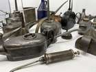 Collection of Oil Cans, Dispensers and Funnels-Sold