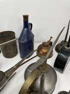 Collection of Oil Cans, Dispensers and Funnels-Sold