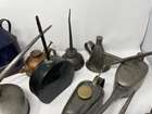 Collection of Oil Cans, Dispensers and Funnels-Sold