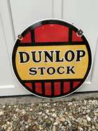 ''Dunlop'' Stock Enamel Sign-Sold