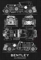 A Rare Metal Wall Poster Featuring 4½-Litre Bentley Blower-Sold