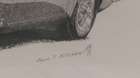 Framed Original Sketch of a DB6 Volante by John T. Kitchen-Sold