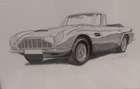 Framed Original Sketch of a DB6 Volante by John T. Kitchen-Sold