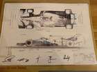 Charity Lot: Signed Mercedes Petronas Technical Drawing and -Sold
