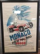 An Original Monaco Grand Prix Poster dated 20th/21st May 195-Sold