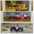 A trio of Damon Hill and David Coulthard Signed Prints -Sold