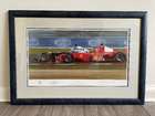 A trio of Damon Hill and David Coulthard Signed Prints -Sold