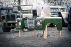 1978 Land Rover Desk in Bronze Green with Tan Leather Desk S-Auction Lot