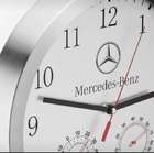 A Fine Mercedes-Benz Wall Clock in Brushed Aluminium-Sold