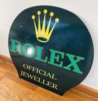A Rare 'Rolex' Enamelled Tin-Plate Advertising Sign -Sold
