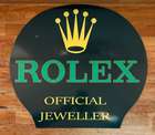 A Rare 'Rolex' Enamelled Tin-Plate Advertising Sign -Sold