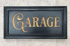 A Beautiful Hand-Carved Wooden 'Garage' Wall Sign -Sold