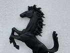 Large Aluminium Cavallino Prancing Horse in Black
