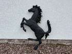 Large Aluminium Cavallino Prancing Horse in Black