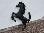 Large Aluminium Cavallino Prancing Horse in Black