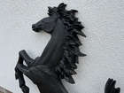 Large Aluminium Cavallino Prancing Horse in Black