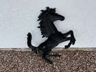 Large Aluminium Cavallino Prancing Horse in Black