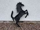 Large Aluminium Cavallino Prancing Horse in Black