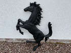 Large Aluminium Cavallino Prancing Horse in Black