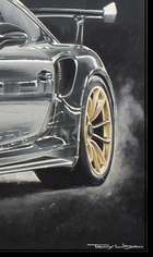 Black 991 GT3 Rennsport. Original Artwork by Tony Upson