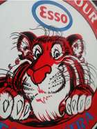 A New/Old Stock Enamelled Metal Esso Rounded Sign