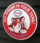 A New/Old Stock Enamelled Metal Esso Rounded Sign