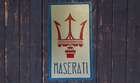Maserati Trident Hand Painted Rectangular Sign