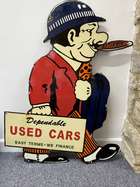 'Dependable Used Cars' Enamel Sign