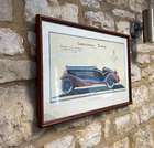 Four Early 20th Century Carrozzeria Touring Design Studies Framed and Glazed