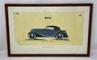 Four Early 20th Century Carrozzeria Touring Design Studies Framed and Glazed
