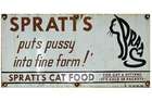 'Spratt's Cat Food' Enamel Sign