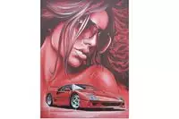 A Vision in Rosso Acrylic on Canvas by Tony Upson