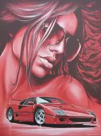 A Vision in Rosso Acrylic on Canvas by Tony Upson