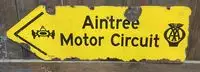 Aintree Motor Circuit AA Enamel Directional Sign 