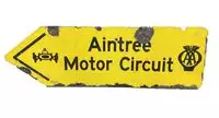 Aintree Motor Circuit AA Enamel Directional Sign 