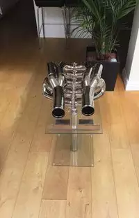 A Pair of 1998 Mugen-Honda-Jordan V10 Exhaust Manifolds from Damon Hill's Car