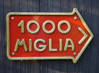 Large Cold Cast Aluminium Hand Painted Miglia Mille Sign 