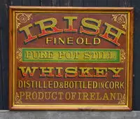 Irish Whiskey Framed Advertising Board