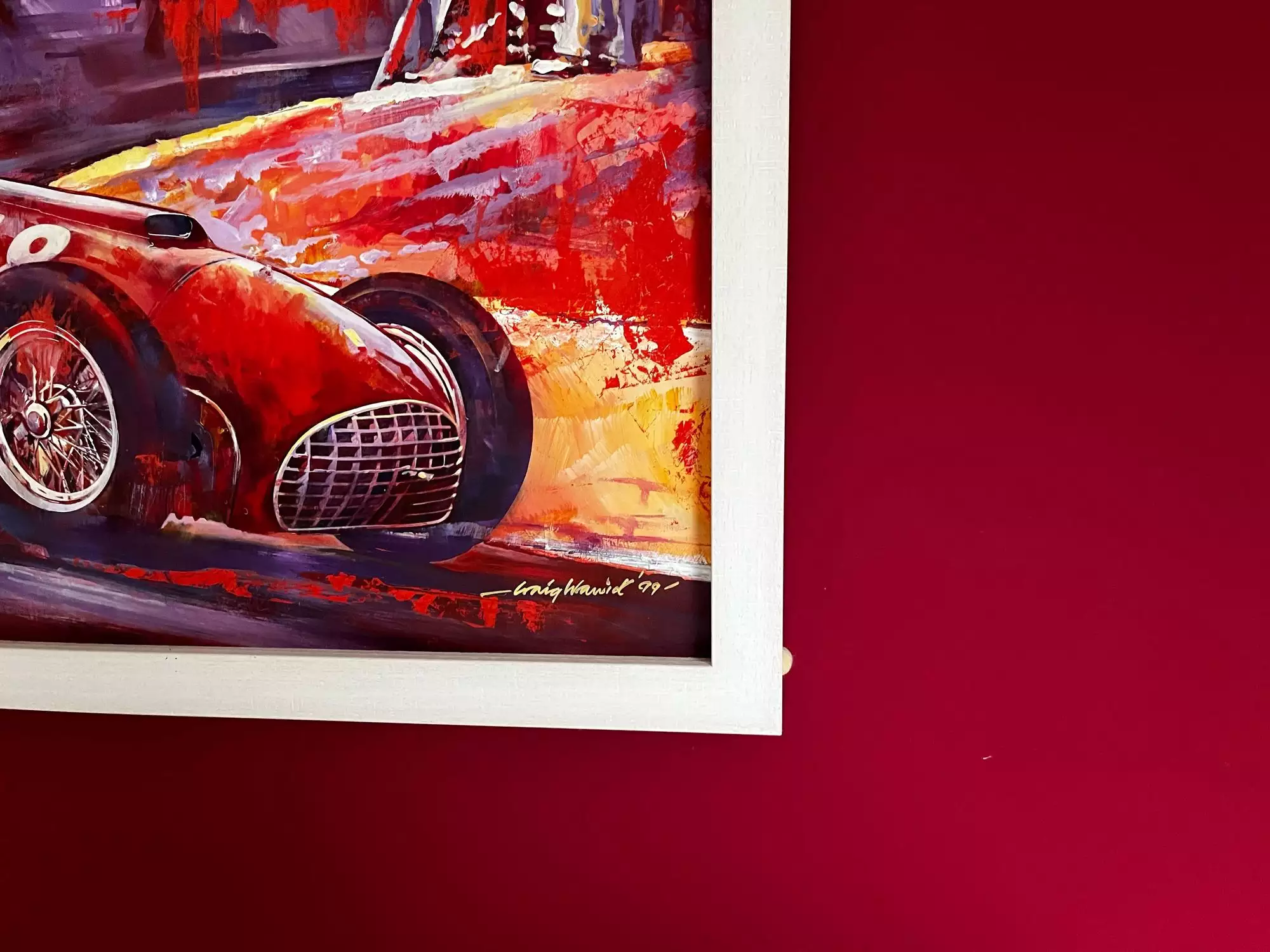 Ferrari 375 F1 Driven by Luigi Villoresi in 1951. Original on Canvas by Craig Warwick