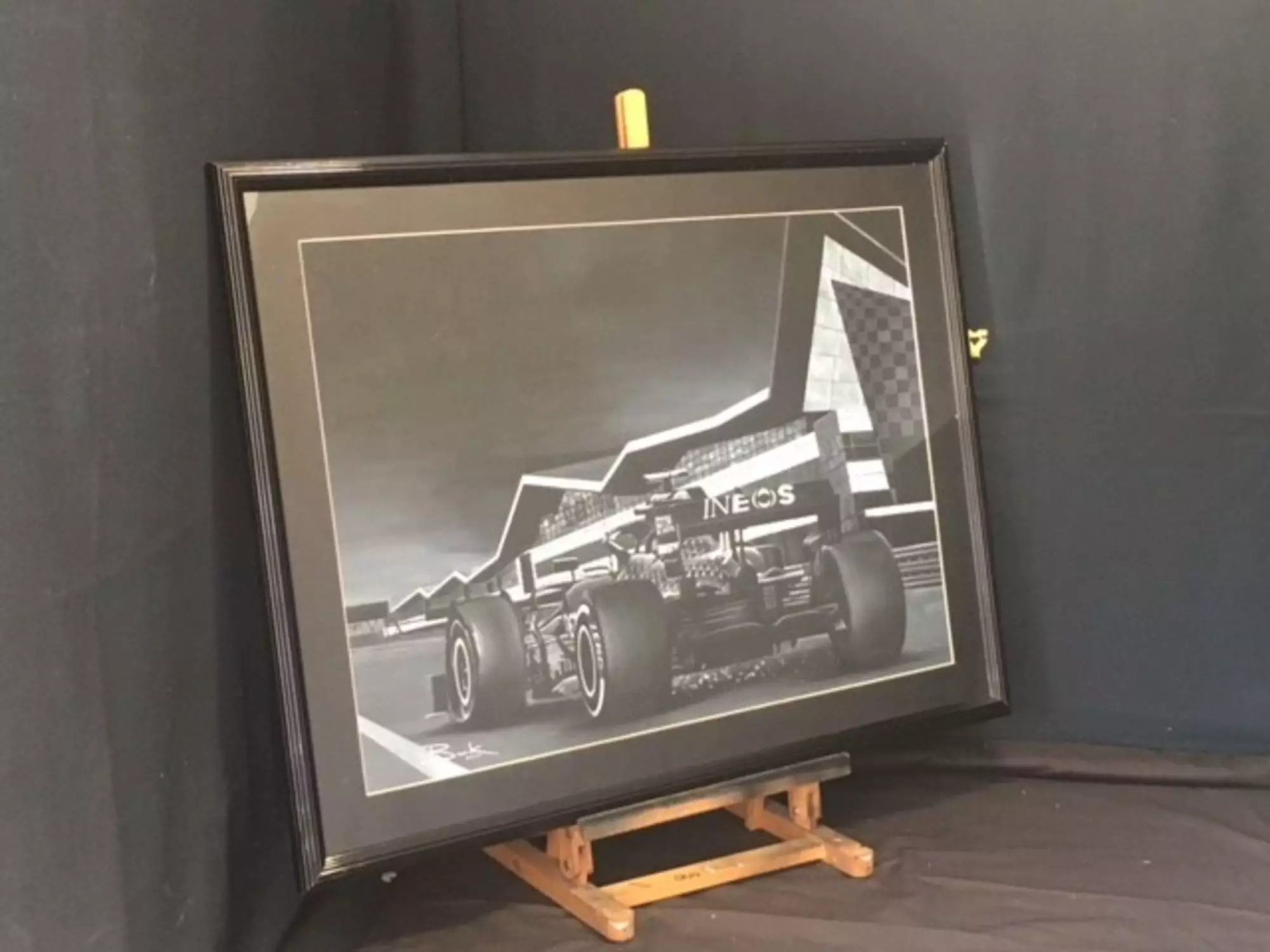 'Lewis Hamilton on the Home Straight' Original Artwork by David Burk*