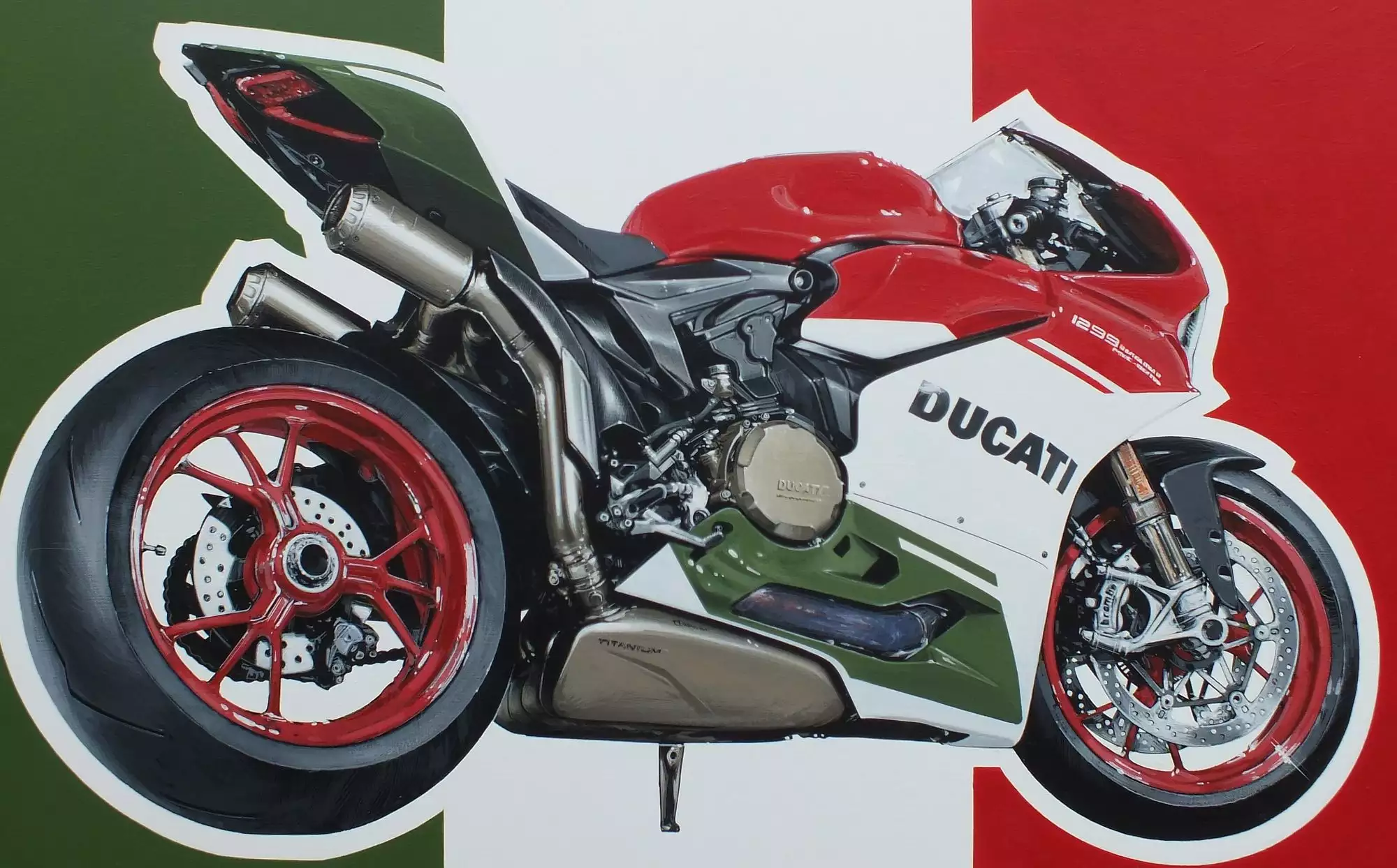 Ducati Panigale R In Acrylic On Canvas By Tony Upson