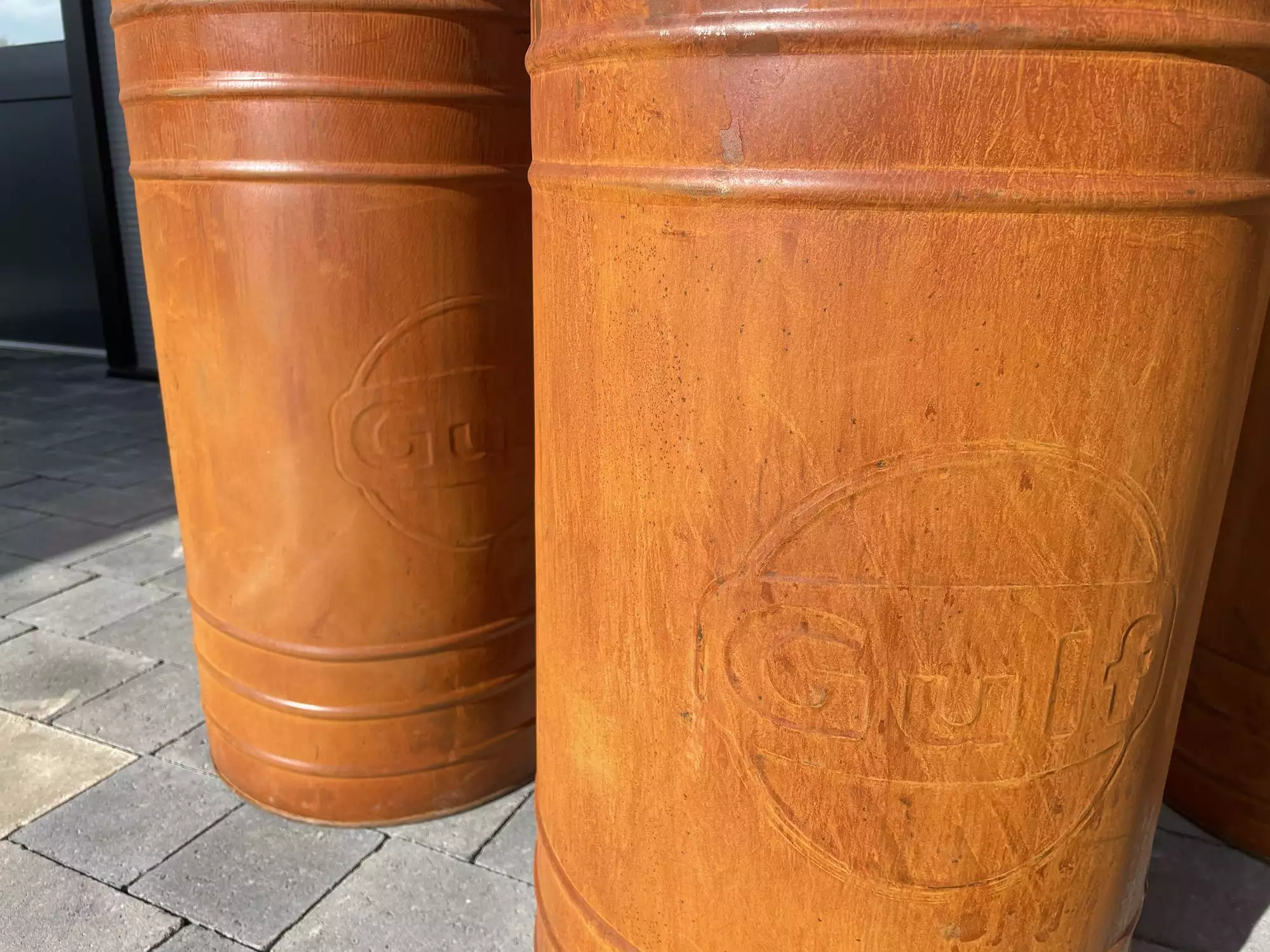 Gulf-Themed Oil Drum Table and Seat Set