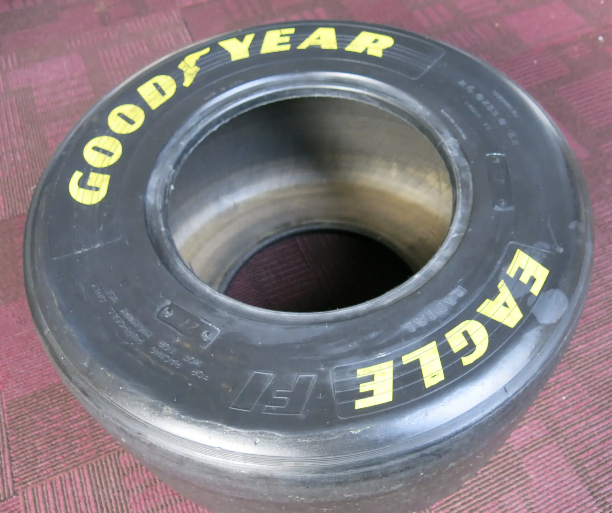 Williams Formula 1 Goodyear Eagle Tyre Glass-Topped Table  