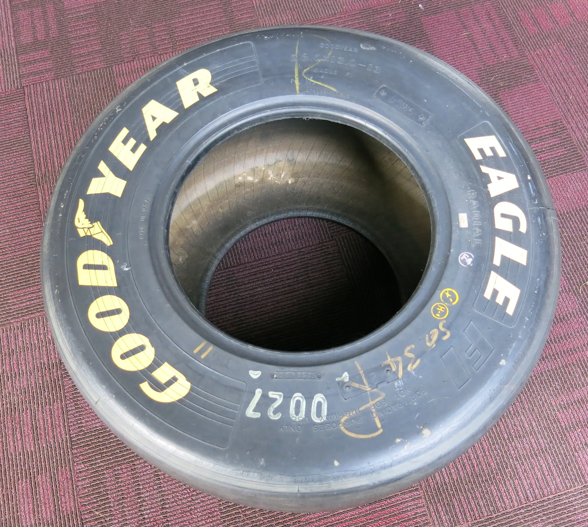 Williams Formula 1 Goodyear Eagle Tyre Glass-Topped Table  